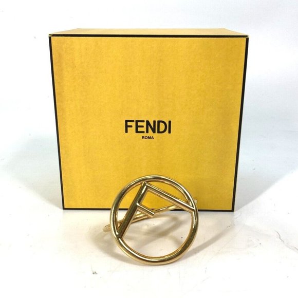 Auth FENDI FF Bracelet accessories Bangle Gold Plated Gold - Picture 1 of 6
